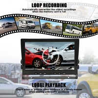 Moniteur de voiture/autobus avec écran IPS de 10,1 pouces, caméra 360 degrés pour système de recul de véhicule/remorque, kit DVR de sécurité robuste AHD
