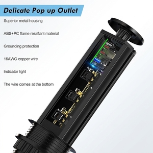Torre de Enchufes Plegable con 3 <span class=keywords><strong>Tomas</strong></span> de Corriente CA, Puertos USB-C y Enchufe para Encimera de Cocina u Oficina - Product Image 2