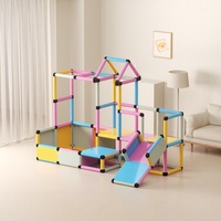 Structure d'escalade polyvalente pour enfants avec toboggan, château de jeu à assembler, grand format, pour l'entraînement sensoriel des bébés à domicile