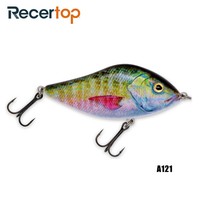 Leurre artificiel dur avec flash LED intégré, type Minnow Jerkbait coulant, pour la pêche au bar en eau salée