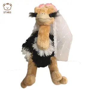 Плюшевый Страус на заказ с вуалью, игрушка-животное для подарка девочке
