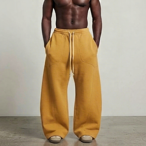 Men's High Quality Distressed Eco-Friendly Breathable Baggy <b>Oversized</b> Wide Leg <b>Sweatpants</b> Loose Fit Drawstring Closure - Product Image 1