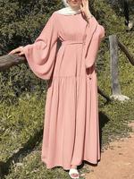 Robe longue unie pour femmes turques 2024, robe de soirée modeste musulmane, abaya longue
