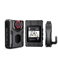 Caméra corporelle A55, batterie longue durée 1800 mAh, enregistrement 11h, lumière d'avertissement, 4 LED IR vision nocturne, détection de mouvement, webcam