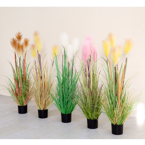 Plante artificielle en <span class=keywords><strong>pot</strong></span> d'herbe à <span class=keywords><strong>oignon</strong></span> de haute qualité QT250153 pour la décoration intérieure - Herbe de la pampa décorative réaliste avec <span class=keywords><strong>pot</strong></span> - Product Image 3