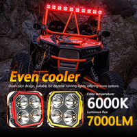 Barre lumineuse LED de 3 pouces connectable avec projecteurs latéraux 6000LM, 12V 24V, DRL ambre pour camion tout-terrain, UTV, ATV, OEM
