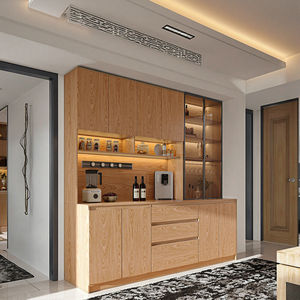 FAS Grade Chêne <span class=keywords><strong>Haut</strong></span> de Gamme Moderne Minimaliste Intégré Mural Cave À Vin Lumière De Luxe Buffet Salon - Product Image 3