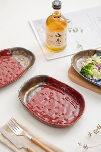 Belle vaisselle en céramique vintage de haute qualité motif de marteau brûlant <span class=keywords><strong>jetable</strong></span> plat de poisson poterie brute pour les fêtes à la maison - Product Image 6
