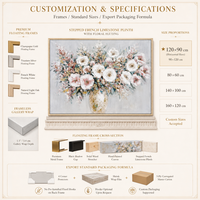 Décoration d'intérieur, vase peint à la main, peinture florale simple sur toile, impression d'art sur toile avec cadre en bois