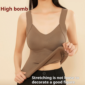 Nén Khóa Nhiệt Độ Mùa Đông Vest Phụ Nữ Cashmere Lụa Nhiệt Top Tự Sưởi Ấm Hàng Đầu Không Tay Nhiệt Áo Khoác Phụ Nữ Mùa Đông - Product Image 5