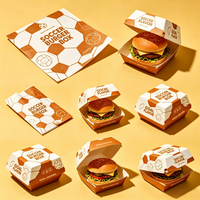 Caja de Cartón Kraft Cuadrada para Hamburguesas, con Diseño Personalizado e Impresión a Medida, para Comida para Llevar, Venta al por Mayor para Restaurantes