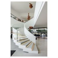 Système de main courante en acier inoxydable pour escalier moderne Prima, escalier en verre sans cadre avec support de fixation - résistant à la rouille