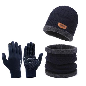 Set Invernale 3 Pezzi Cappello <span class=keywords><strong>Sciarpa</strong></span> <span class=keywords><strong>e</strong></span> <span class=keywords><strong>Guanti</strong></span> Touch Screen Uomo <span class=keywords><strong>Donna</strong></span> Caldo <span class=keywords><strong>e</strong></span> Ispessito con Lana per Protezione Collo <span class=keywords><strong>e</strong></span> Ciclismo all'Aperto - Product Image 3