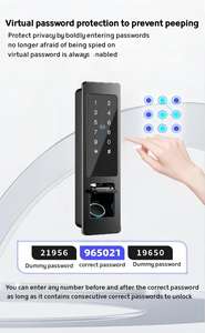 Cerradura Inteligente Tuya con Cámara y Huella Dactilar para el Hogar, Resistente al Agua, Antirrobo, Cerradura Inteligente Integrada de Latón con Cámara para Hoteles - Product Image 3