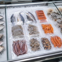 Sacs sous vide en nylon transparent pour crevettes congelées et fruits de mer, sachets laminés PA/PE à fermeture thermique robuste, sachets congelables