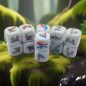 <span class=keywords><strong>Dados</strong></span> de Amor D6 de Acrílico/Resina Personalizados con Impresión UV <span class=keywords><strong>para</strong></span> Parejas, Juegos de Mesa con Patrones Multicolores y Logotipo Personalizado - Product Image 2