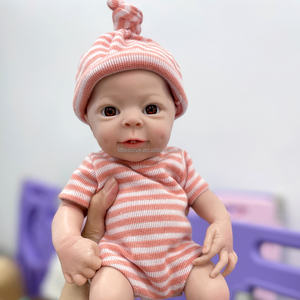 Muñeco Bebé <span class=keywords><strong>Reborn</strong></span> de Silicona Sólida de Cuerpo Completo de 33 cm, <span class=keywords><strong>Realista</strong></span>, <span class=keywords><strong>Muy</strong></span> Suave, con Tacto Real, Color de Piel, Muñeco de Moda, Juguete Artístico - Product Image 2