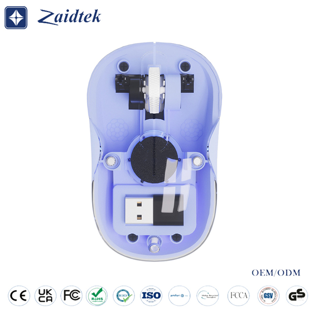 Wireless Gaming Mouse Transparent Three-Mode Magnetic Suction Rechargeable Right-Handed Design for Tablet PC