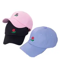 ميو مصنع قبعات البيسبول المخصصة الجملة للجنسين التطريز روز زهرة القبعات قابل للتعديل قيعة بيسبول صغيرة