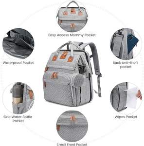 Échantillon gratuit Sacs à langer de voyage pour maman avec usages multiples Ensemble de quatre pièces de sacs à langer pour bébés - Product Image 5