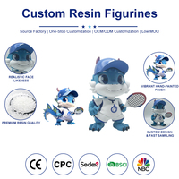 Statue en résine personnalisable Mascotte Dragon de Tennis avec Casquette de Baseball et Queue Épineuse Certifiée CE pour Décoration de Chambre d'Enfant, Présentation et Cadeau