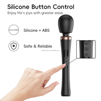 Masseur à baguette sans fil, massage portatif super puissant, tête en silicone souple, moteur silencieux, écran LED, grand vibrateur à baguette pratique