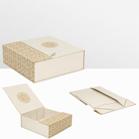 Boîte cadeau écologique en forme de livre rigide magnétique avec logo personnalisé, impression sérigraphique à deux tons en feuille d'or, emballage de luxe pliable, vente en gros
