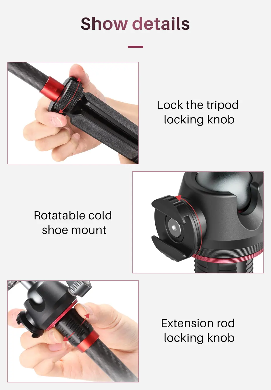 ULANZI MT-43 Reflex Multi-functional Mini Tripod for Camera Canon Sony, Portable Metal Desktop Tripod With Cold Shoe Expansion