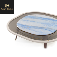 Table basse minimaliste en marbre de style italien mobilier design moderne table basse à pieds en bois