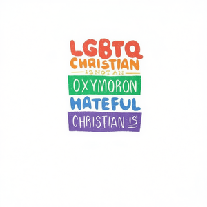 T-shirt Unisex per Adulti con Stampa Serigrafica 'LGBTQ Christian Is Not An Oxymoron' - Regalo per la Chiesa - Product Image 2