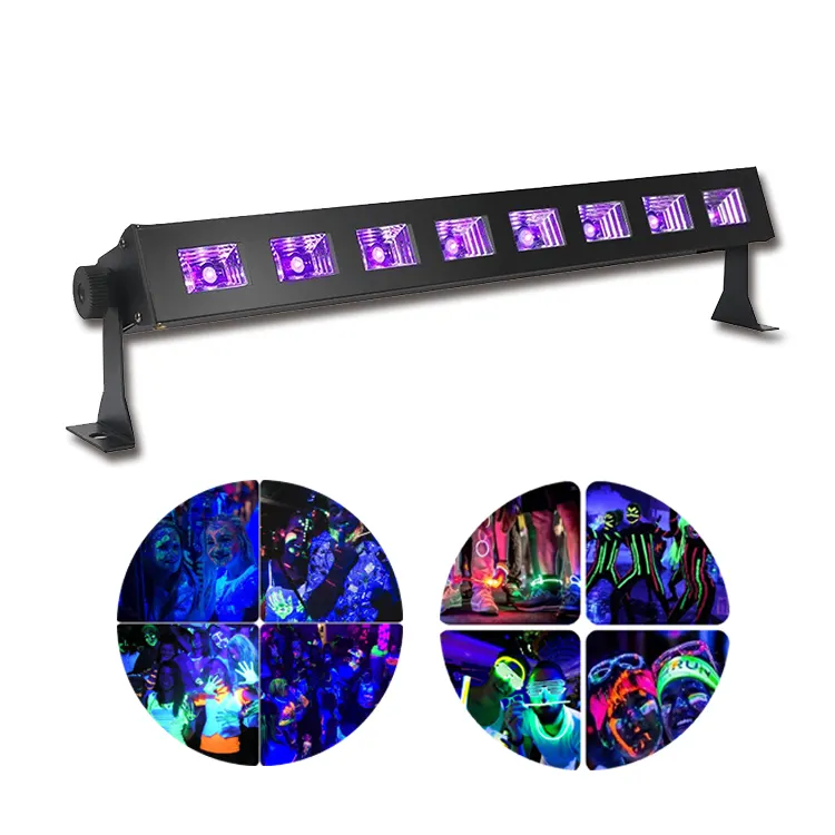 led uv black light halloween party night club lights with 8x3w for festival
