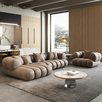 Cremeweißes Sofa-Set Kleines Graues Stoffsofa 4-Sitzer L-Form Modernes Leder-Chaiselongue Relaxsofa Schlafsofa Wohnzimmer Ecksofa
