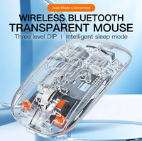 Nouvelle arrivée 2.4G souris transparente sans fil double mode BT 5.2 Rechargeable 1600dpi RGB type-c souris de jeu