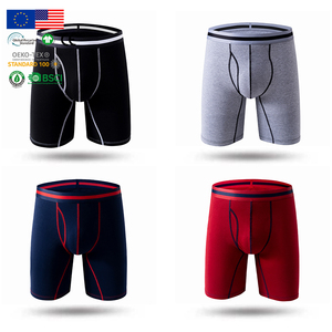 Sous-vêtements pour hommes personnalisés, coupe trunk, en tissu uni et lisse, pour la <span class=keywords><strong>musculation</strong></span>, faible MOQ, slips et boxers pour hommes, Spandex, haute élasticité, moderne - Product Image 1