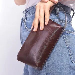 New Fashion Real Cowhide Leather Envelope Clutch Bag Ladies Handbags And Women Wristlet Purse