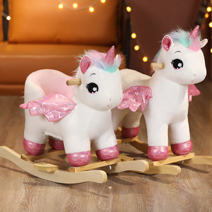 Chaise à bascule licorne en peluche pour bébés et enfants, jouet à bascule en forme d'animal en peluche, fourni directement par l'usine - Product Image 3