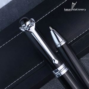 Juego de Bolígrafos Ejecutivos de Lujo de Alta Calidad, Negros, Personalizados, de Metal, con Punta de Bola, para Regalo Publicitario - Product Image 3