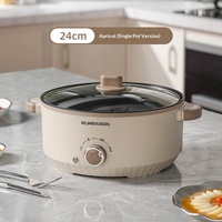 Casserole électrique en aluminium et acier inoxydable à double paroi 3L, 110V 220V, contrôle numérique, revêtement antiadhésif, économie d'énergie