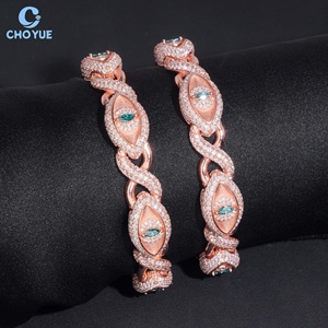 Collier chaîne cubaine en moissanite au design œil classique, plaqué rhodium, en argent massif 925, bijoux hip-hop Iced Out - Product Image 5