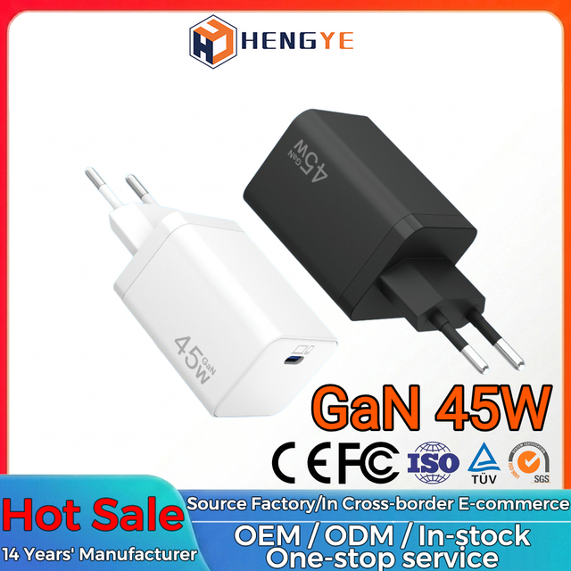 45w Charger Type c ultra Fast Phone Chargers 45 w Slim 45watt GaN Universal Travel Adapter PD Usb c Block Charger 45w