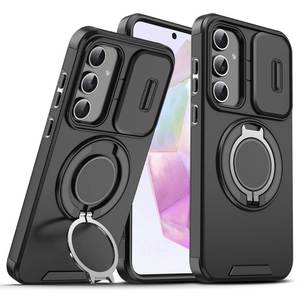 Haute qualité avec anneau de doigt coque de téléphone pour <span class=keywords><strong>Samsung</strong></span> A14 A54 <span class=keywords><strong>A13</strong></span> A23 A15 A25 A35 A55 5g Anti-chute avec couvercle de fenêtre coulissante - Product Image 3