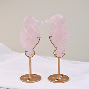 <span class=keywords><strong>Prix</strong></span> de gros sculpté à la main pierre précieuse naturelle de guérison Quartz rose <span class=keywords><strong>hippocampe</strong></span> sculpture pour la décoration - Product Image 1
