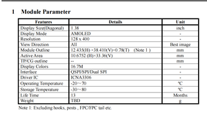 Pannello di visualizzazione colorato 1.38 di qualità migliore am <span class=keywords><strong>oled</strong></span> 1.38 pollici AM <span class=keywords><strong>oled</strong></span> <span class=keywords><strong>display</strong></span> pannello ICNA3306 con pannello touch CTP 128x400 - Product Image 2