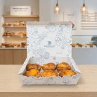 Boîte à pâtisserie pliable avec logo personnalisé, boîte à pâtisserie en papier écologique pour macarons, chocolat, sushi, emballage alimentaire à emporter