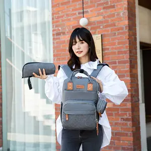 AMIQI LZ09-Bolsa de cuna plegable impermeable para bebé, mochila de viaje para mamá, bolso de maternidad con pañal