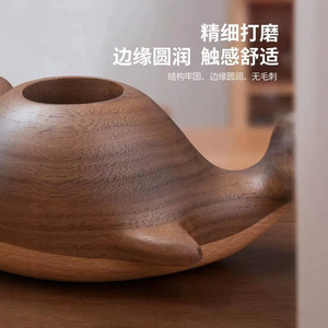 Plato de frutas de madera con forma de ballena, soporte creativo para tenedores de postre, regalo ecológico para decoración del hogar y vajilla. - Product Image 1