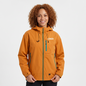 Chaqueta OEM de softshell con capucha, cuello alto, cierre de cremallera, resistente al viento y al agua para senderismo y camping. - Product Image 2