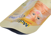 Pochette à fermeture éclair personnalisée avec motif chat imprimé, compostable, de qualité alimentaire, pour emballage, avec logo personnalisé pour 150g de lait pour chat
