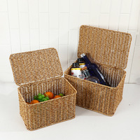 Panier de rangement polyvalent en plastique rotin tissé écologique PE personnalisable grande capacité pour vêtements jouets utilisation en cuisine