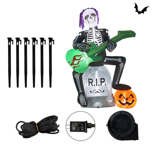 Inflables de Halloween para decorar al aire libre, Jack de <span class=keywords><strong>roca</strong></span> de 7 pies en Tombstone, fantasma con decoración de calabaza, LED, soplado iluminado patio césped hogar - Product Image 3
